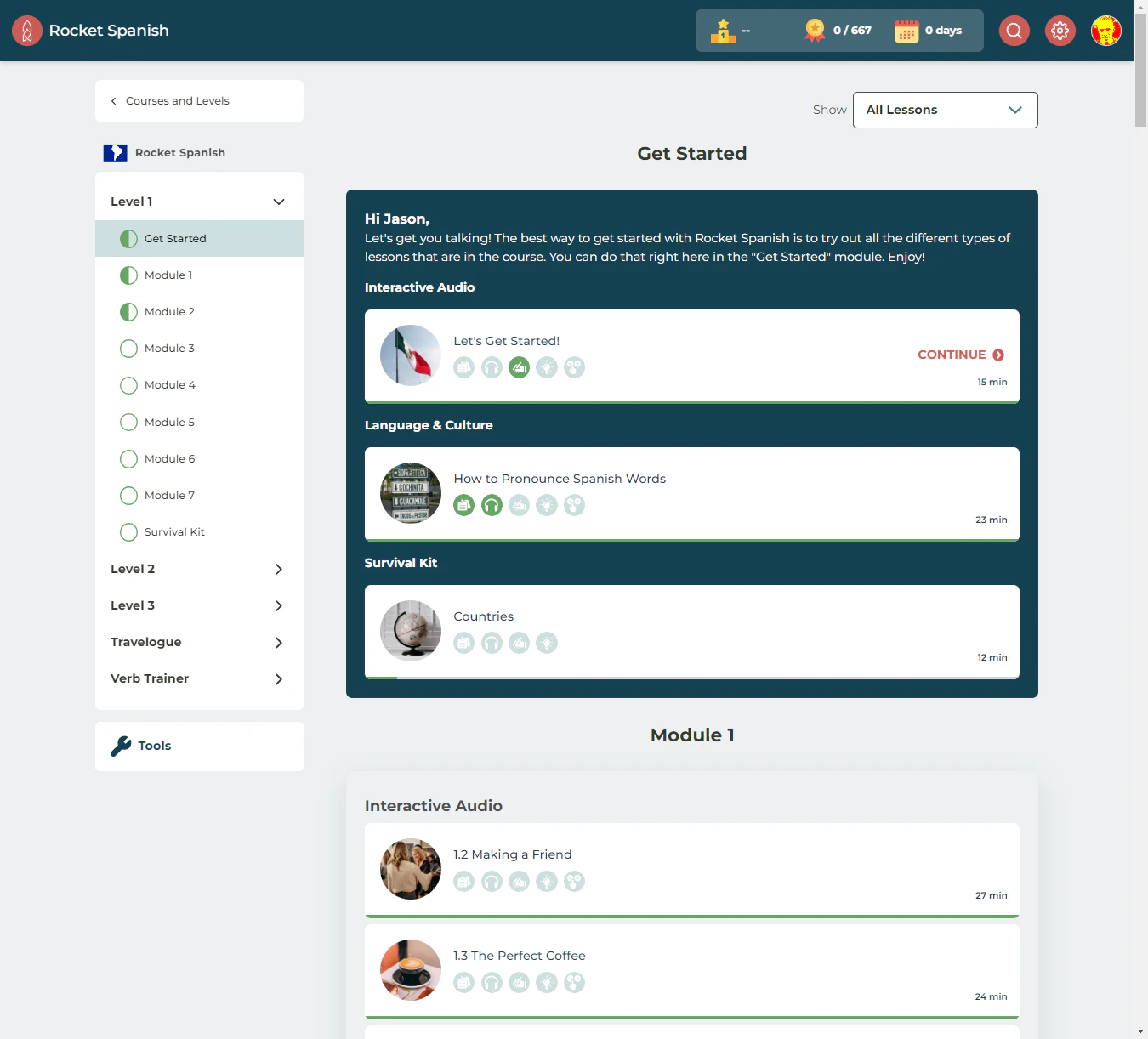 screenshot of Rocket Languages